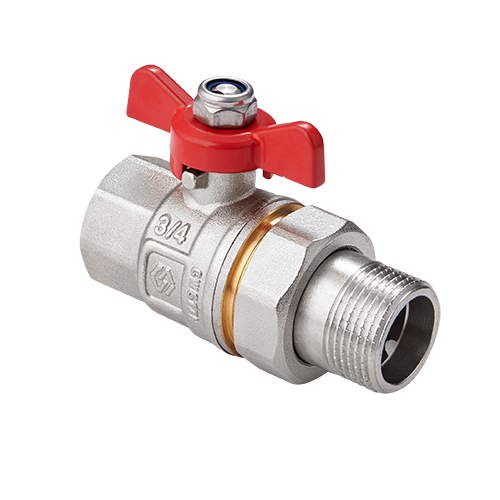 Кран шаровой латунный MVI Ду 15 PN40 вн-американка, бабочка