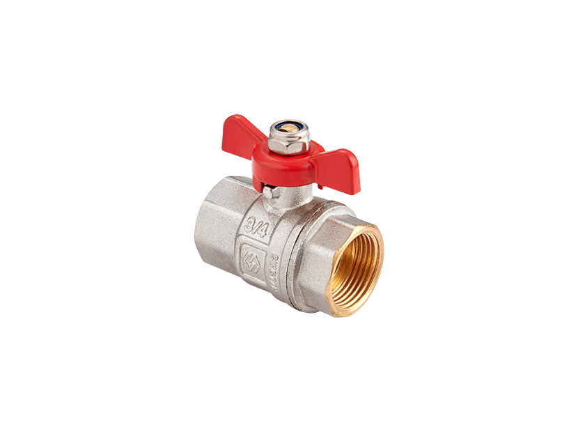 Кран шаровой латунный MVI DN15 PN40 вн-вн, бабочка