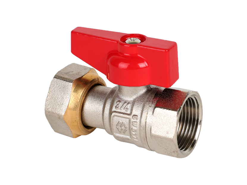 Кран шаровой латунный MVI DN15 PN25 вр-накидная гайка, бабочка
