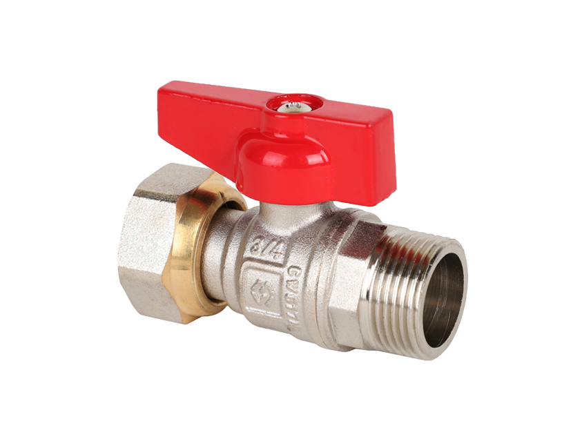 Кран шаровой латунный MVI DN15 PN25 нр-накидная гайка, бабочка