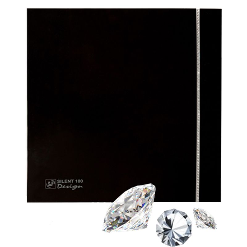 Накладной вентилятор Soler Palau SILENT-100 CZ BLACK DESIGN SWAROVSKI (черный)