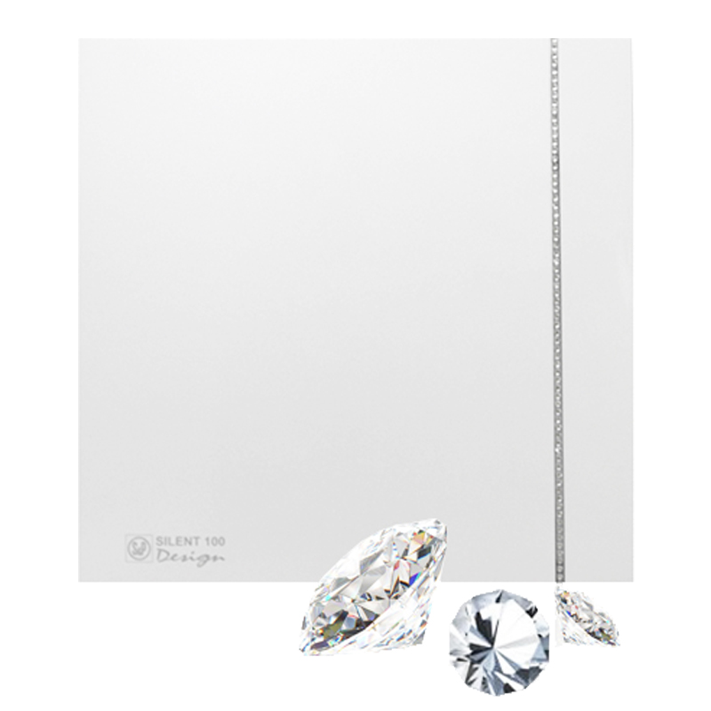 Накладной вентилятор Soler Palau SILENT-100 CZ DESIGN SWAROVSKI (белый)