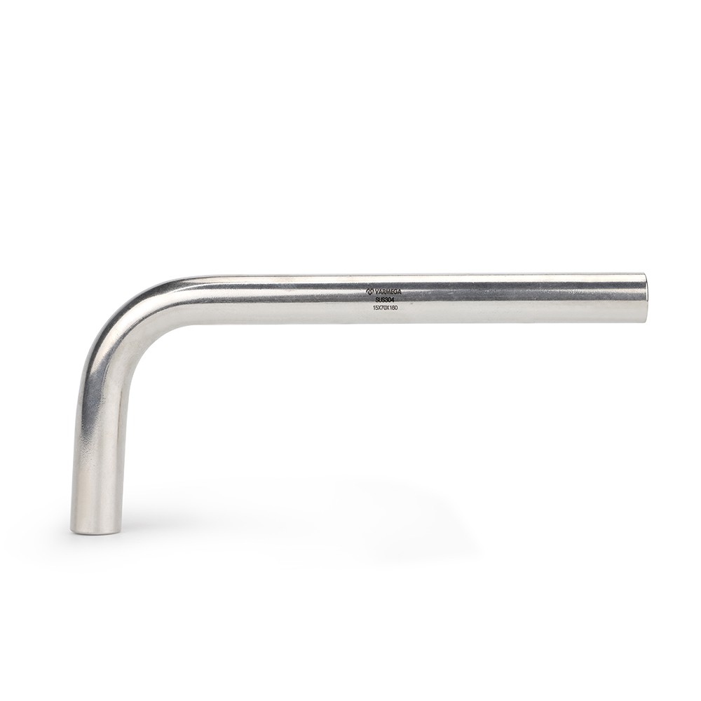 Отвод VARMEGA 90гр. безраструбный Inox Press 15ax70x160