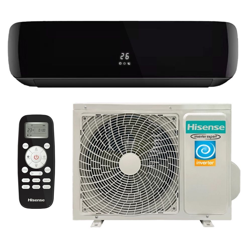 Сплит-система Hisense Black Crystal Super DC AS-10UW4RVETG01(B) Inverter комплект (черный)