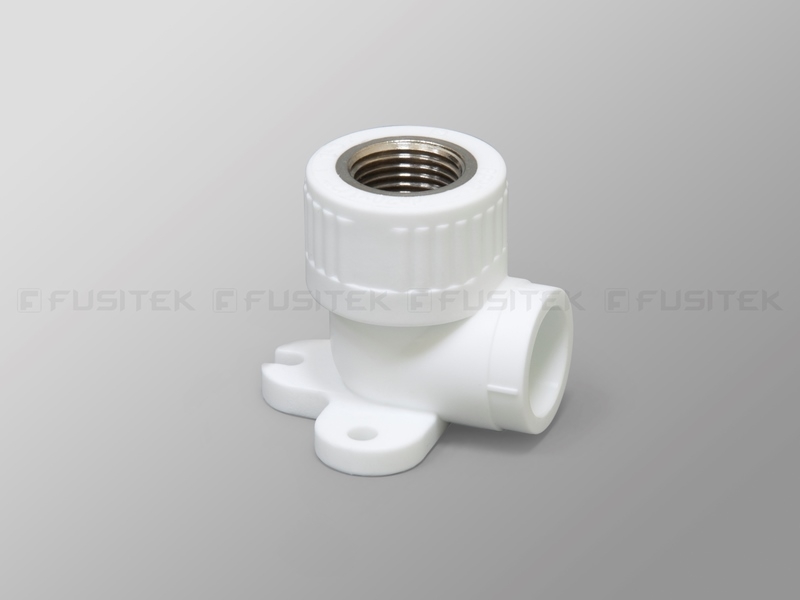 FUSITEK, Угол 90° комб. с вн.р. и креп. PPR белый - 20 x 1/2