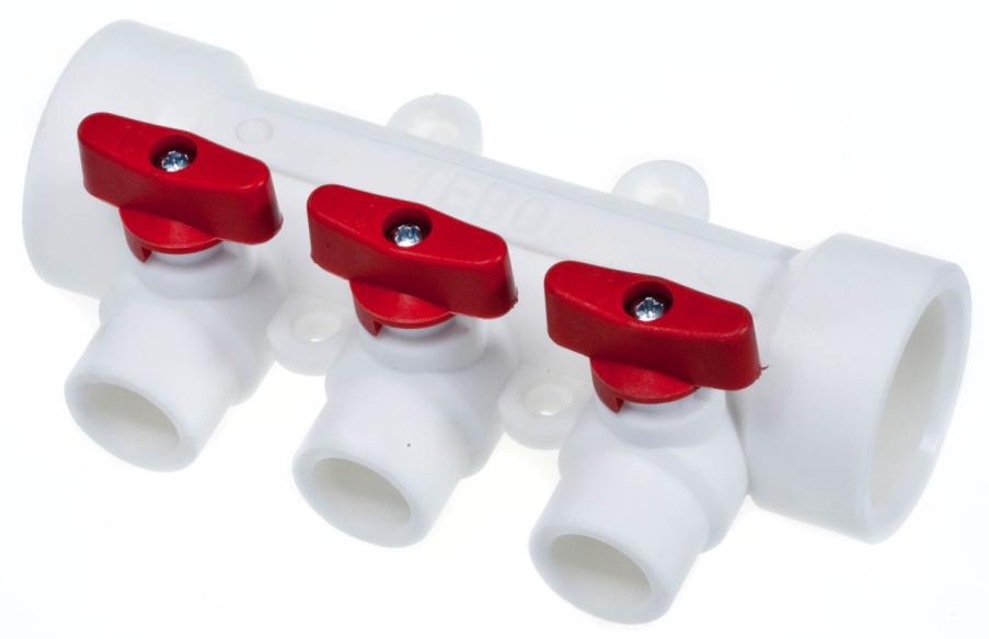 Коллектор TEBO бел. PP-R 25x20x3 вых. универсальный (3/18), арт. 030091252