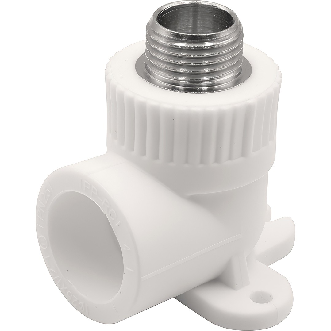 Угольник THERMOLIGHT комбинированный PP-R НР с креплением 25х1/2