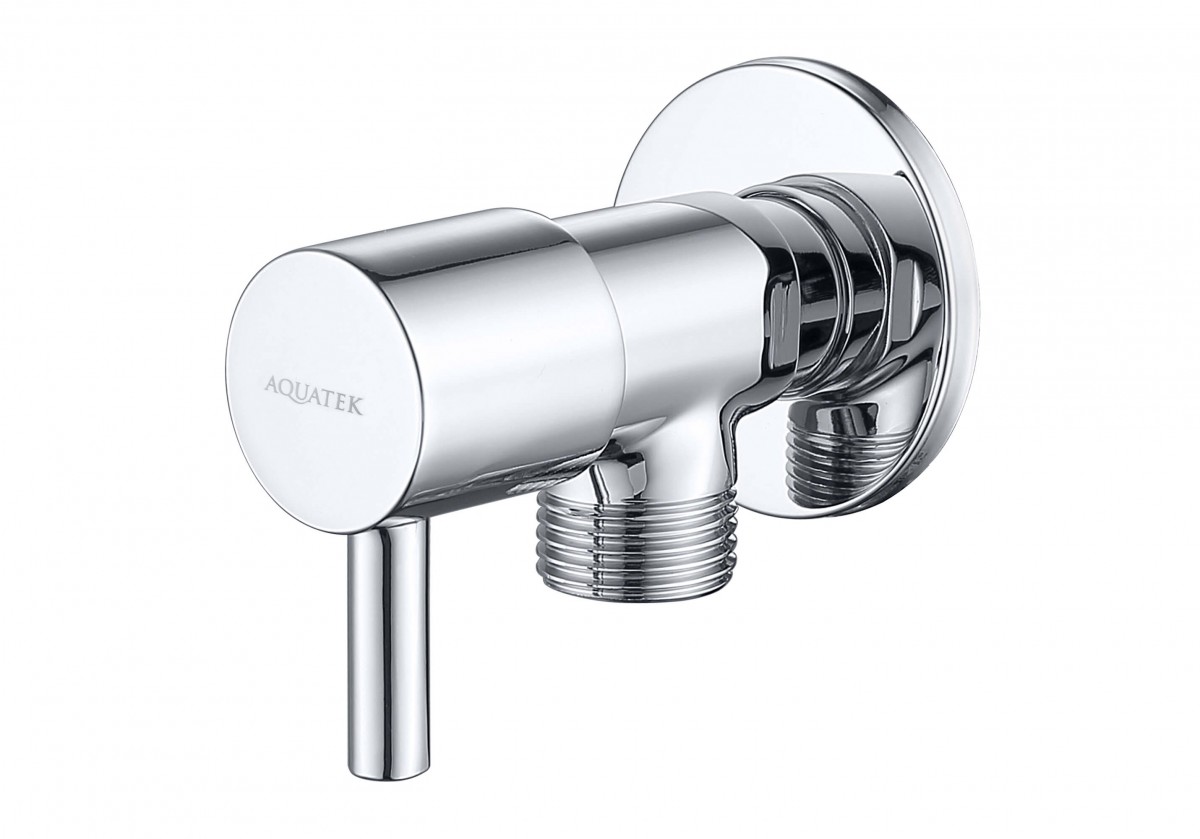 Кран запорный угловой Aquatek AQ2450CR (хром)