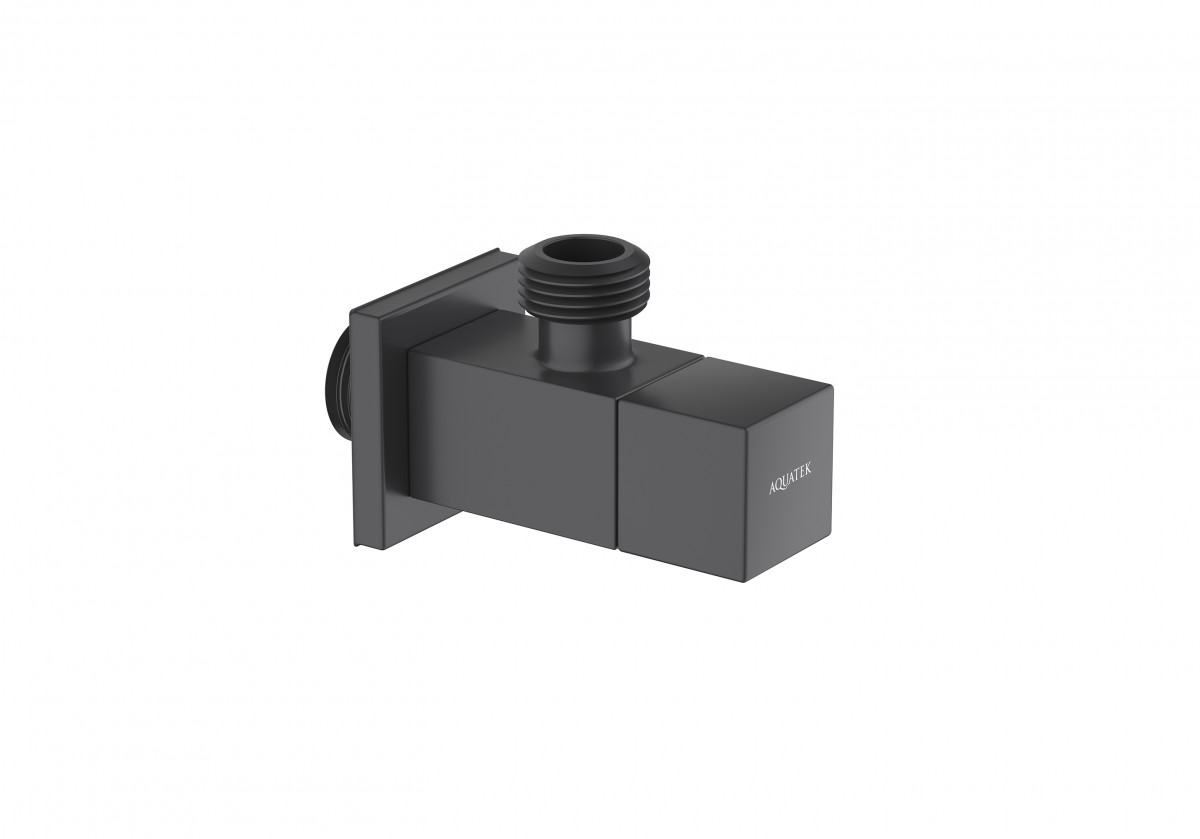 Кран запорный угловой Aquatek AQ2453MB (чёрный матовый)