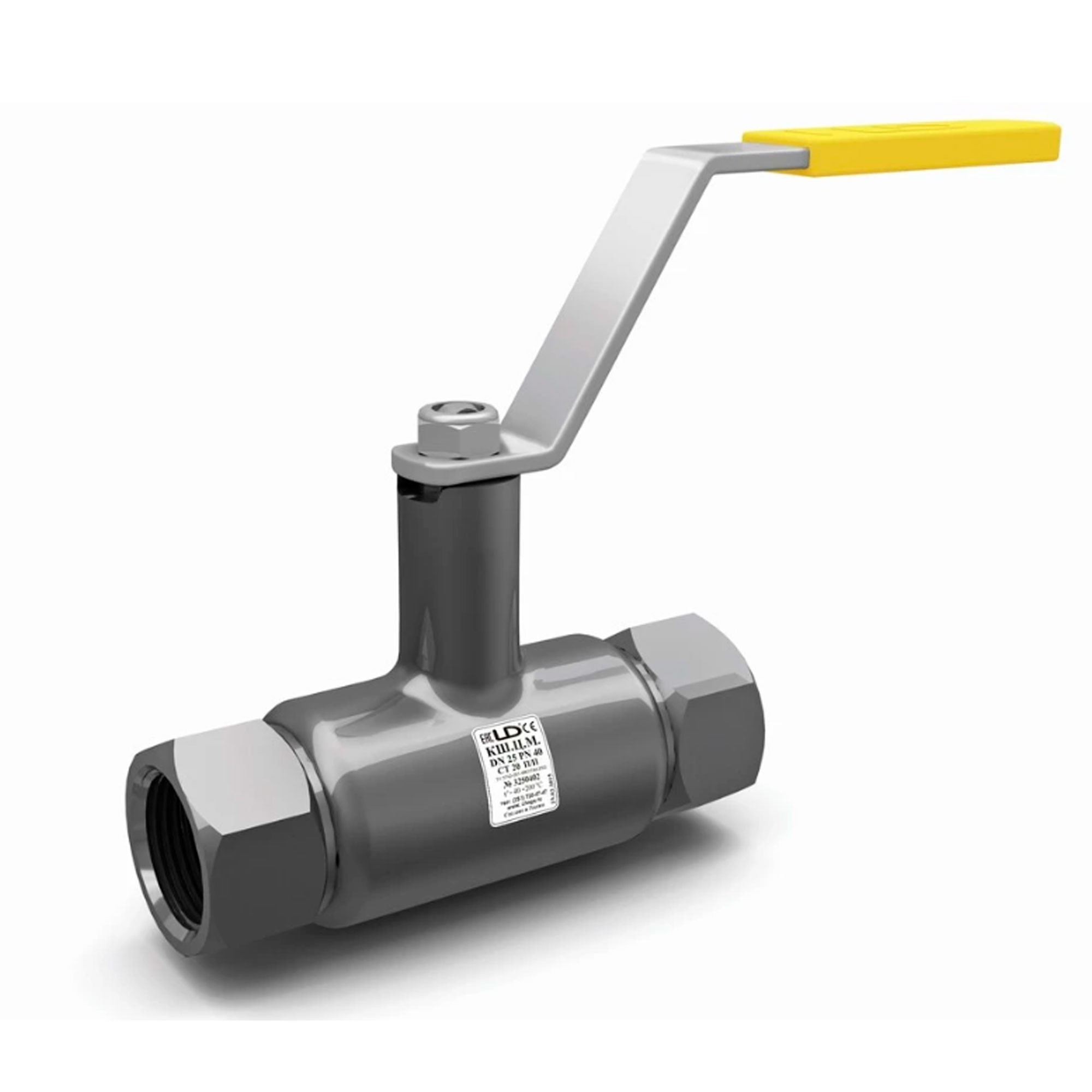 Кран шаровой стальной муфтовый LD Ду40 Ру40 неполнопроходной