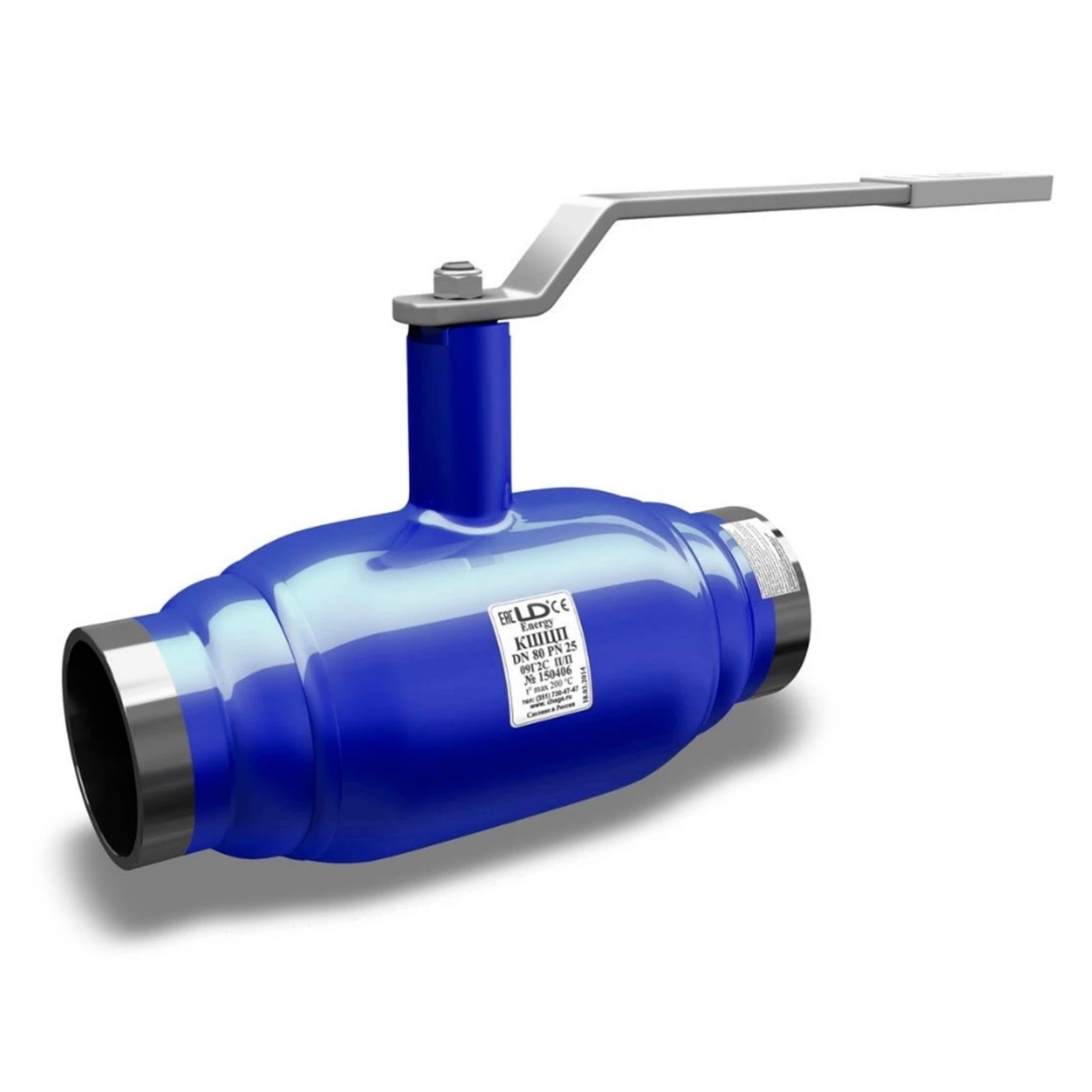 Кран шаровой стальной приварной LD Energy Ду50 Ру40 полнопроходной