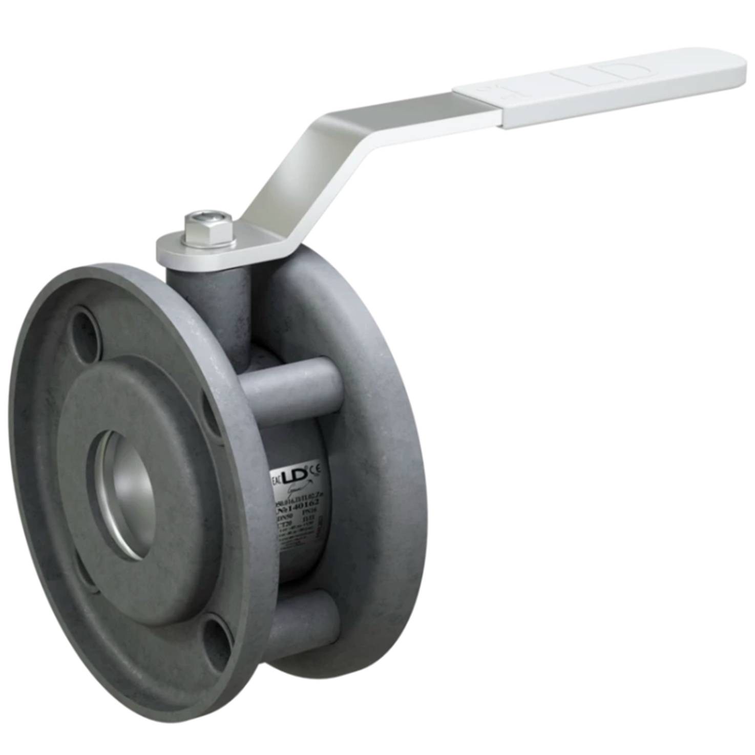 Кран шаровой стальной межфланцевый LD Стриж Ду50 Ру16 оцинкованный, полнопроходной