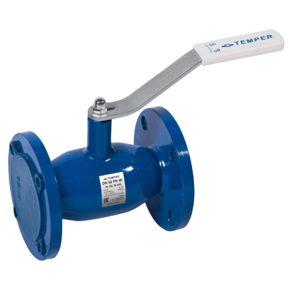 Кран шаровый TEMPER DN20 PN40 с/проходной фланцевый, 28320020