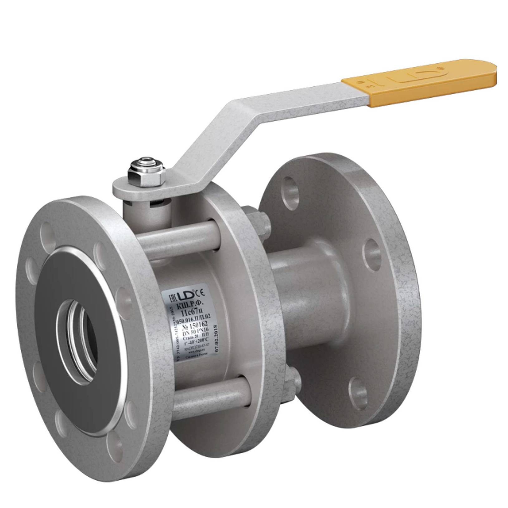 Кран шаровой стальной разборный фланцевый LD Ду100 Ру16 полнопроходной