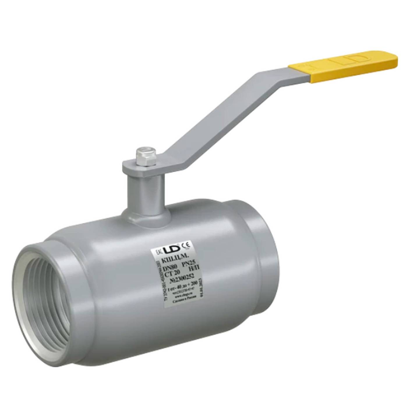 Кран шаровый стальной муфтовый LD Ду15 Ру40 полнопроходной