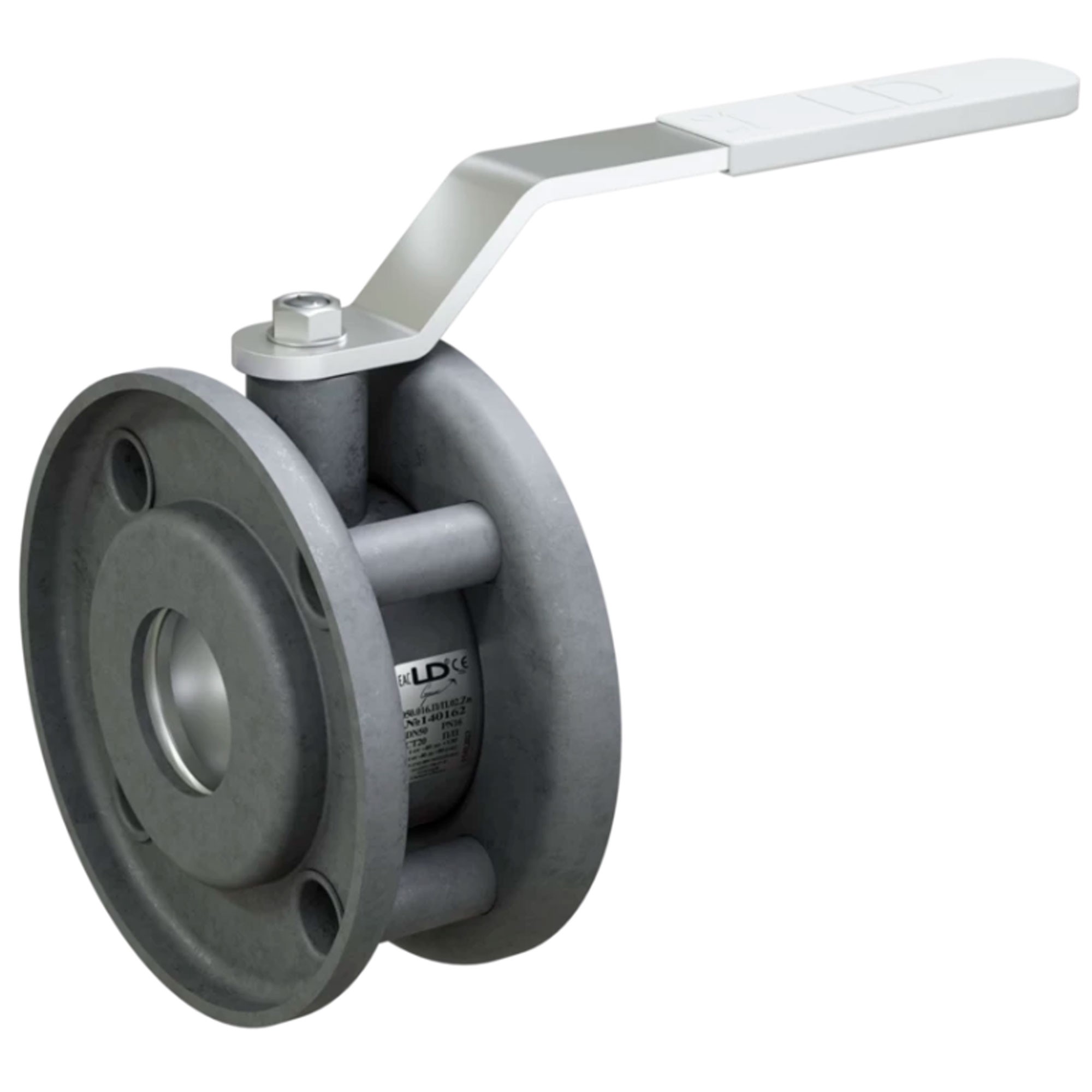 Кран шаровой стальной межфланцевый LD Стриж Ду100 Ру16 оцинкованный, неполнопроходной