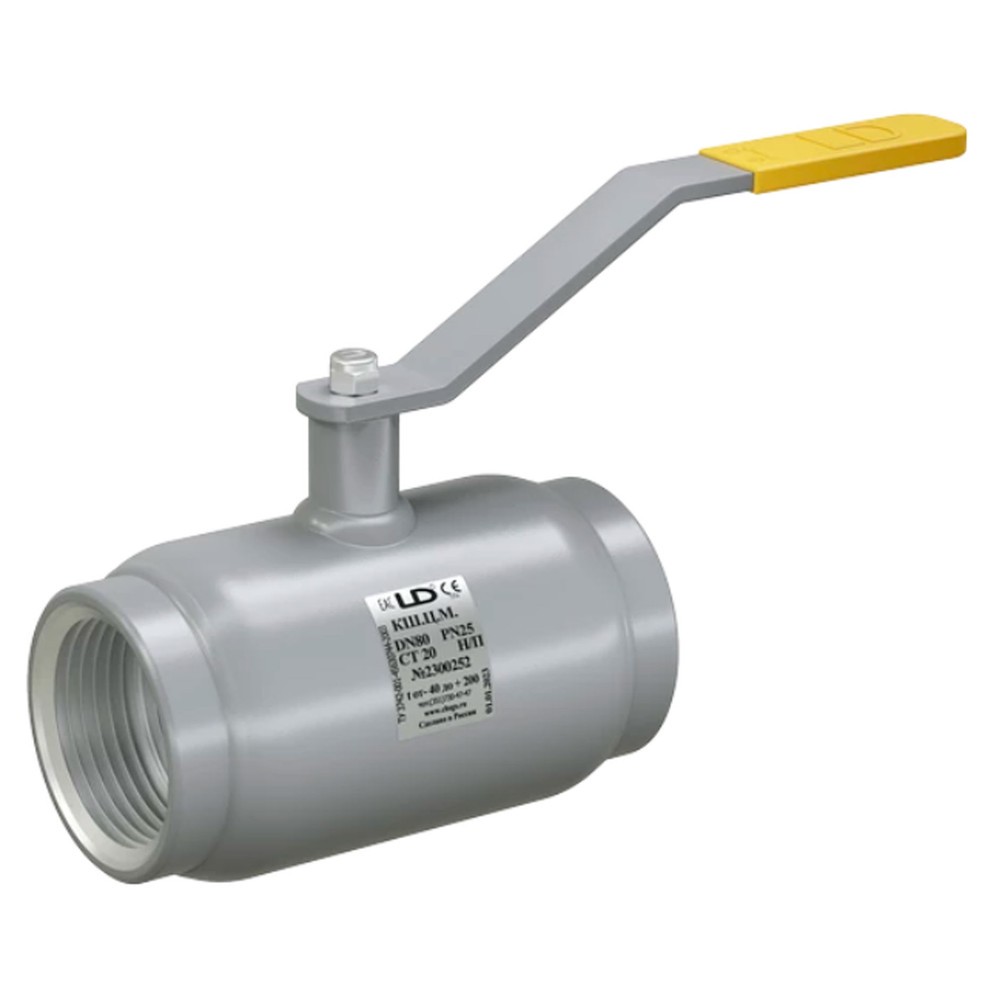 Кран шаровой стальной муфтовый LD Ду25 Ру40 полнопроходной