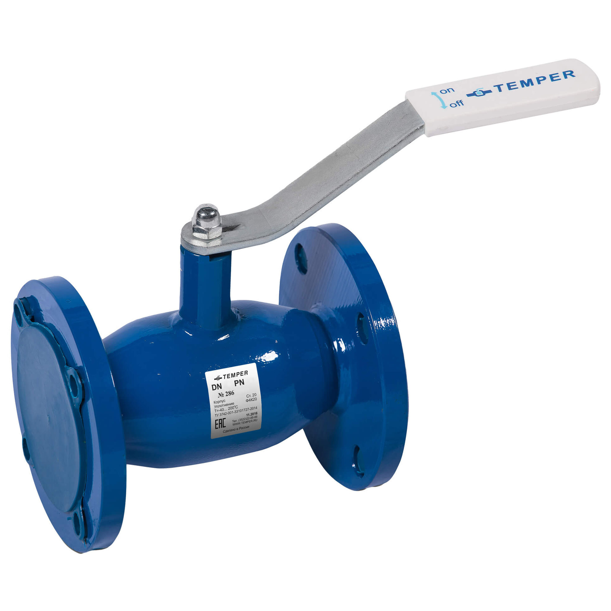 Кран шаровый TEMPER DN50 PN40, 28620050