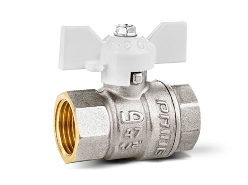 Кран шаровой латунный LD Pride 47.25.B-B.Б (White) Ду 25 Ру 40 вн-вн, (бабочка)