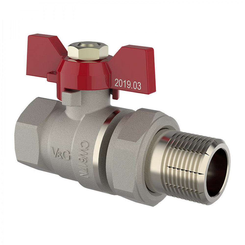 Кран шаровый V&G VALOGIN Optima с полусгоном 1/2