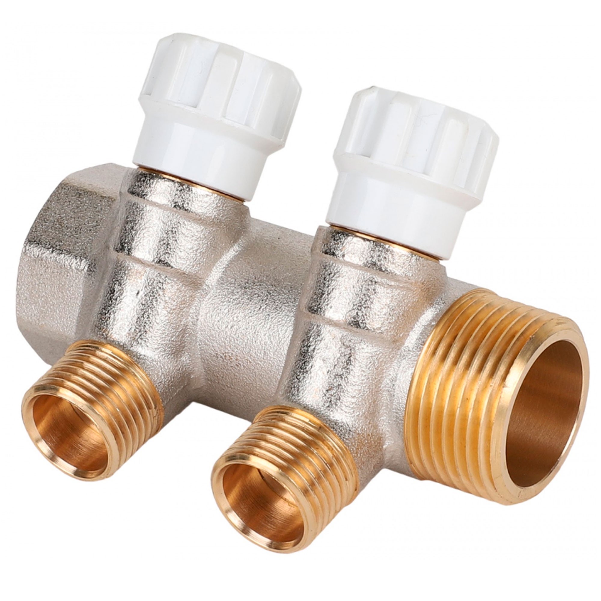 Коллектор латунный с регулирующими вентилями MVI 1