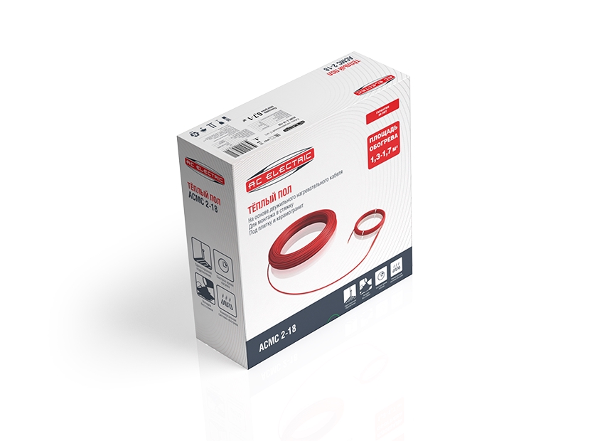 Кабель нагревательный AC ELECTRIC ACMC 2-18-1700 (комплект теплого пола)