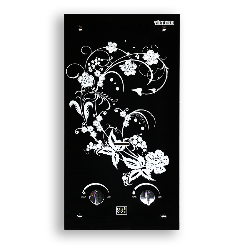 Колонка газовая VilTerm S10 Glass (белые цветы)