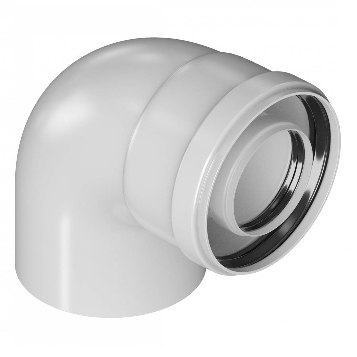 Отвод коаксиальный Royal Thermo 60/100, 90 гр. M/F для конденсационных котлов