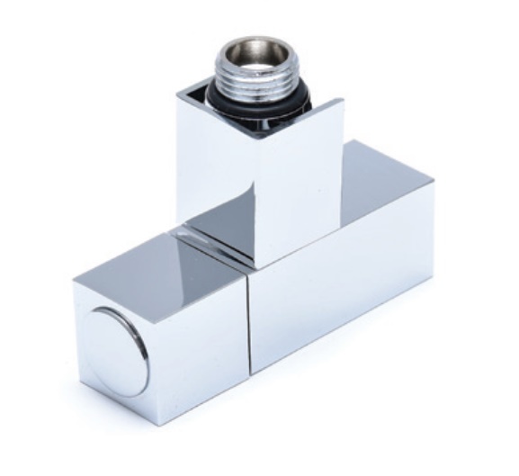 Вентиль ручной регулировки угловой, CUBE (хром), 1/2