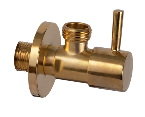 вентиль угл ¼обор Minimal 1/2-1/2 RR 128L1212BG золото браш.