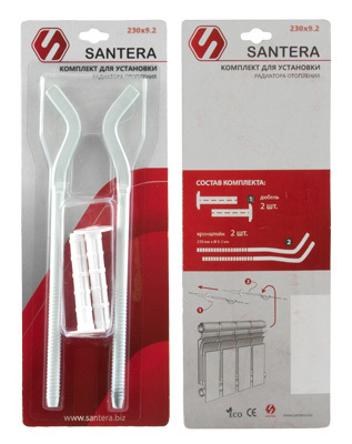 кронштейн радиат. плоский 230*9,2  st 2601 на блистере (2 шт.)