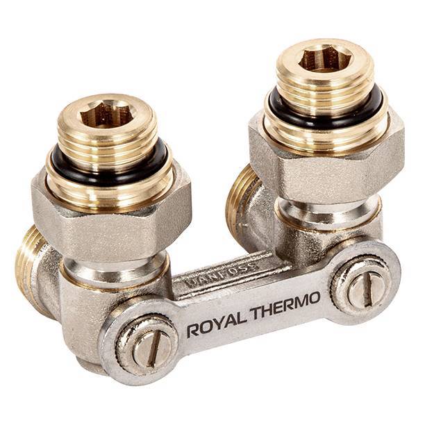 Узел нижнего подключения Royal Thermo угловой ½
