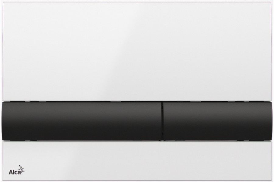 Кнопка смыва AlcaPlast Basic M1710-8 (белый/чёрный)