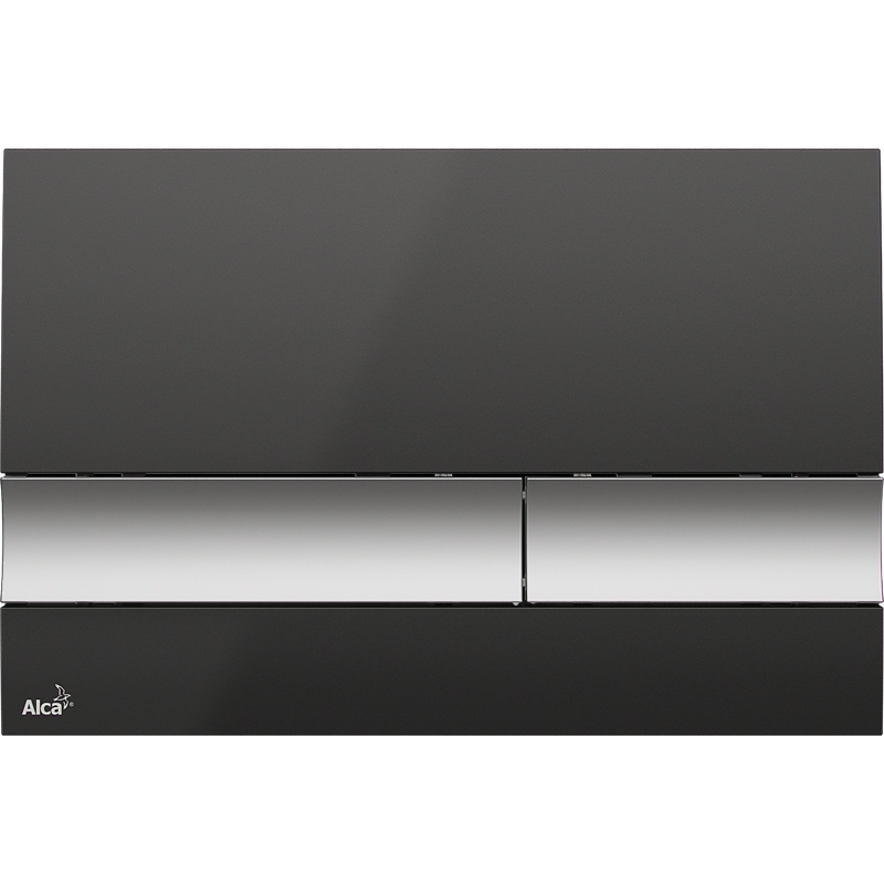 Кнопка смыва AlcaPlast Basic M1728-2 (чёрный/хром матовый)