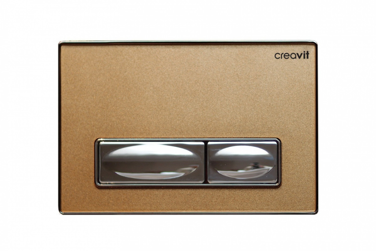 Кнопка смыва Creavit Design GP4008.00 (золото/нержавеющая сталь)
