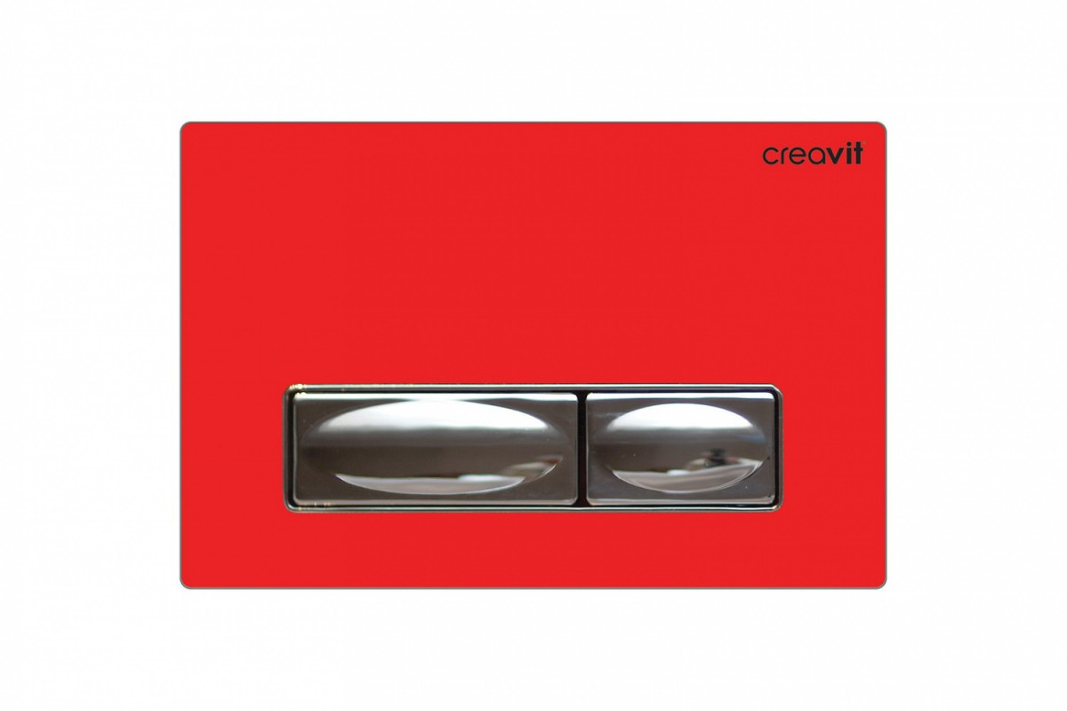 Кнопка смыва Creavit Design GP4003.00 (красный/нержавеющая сталь)