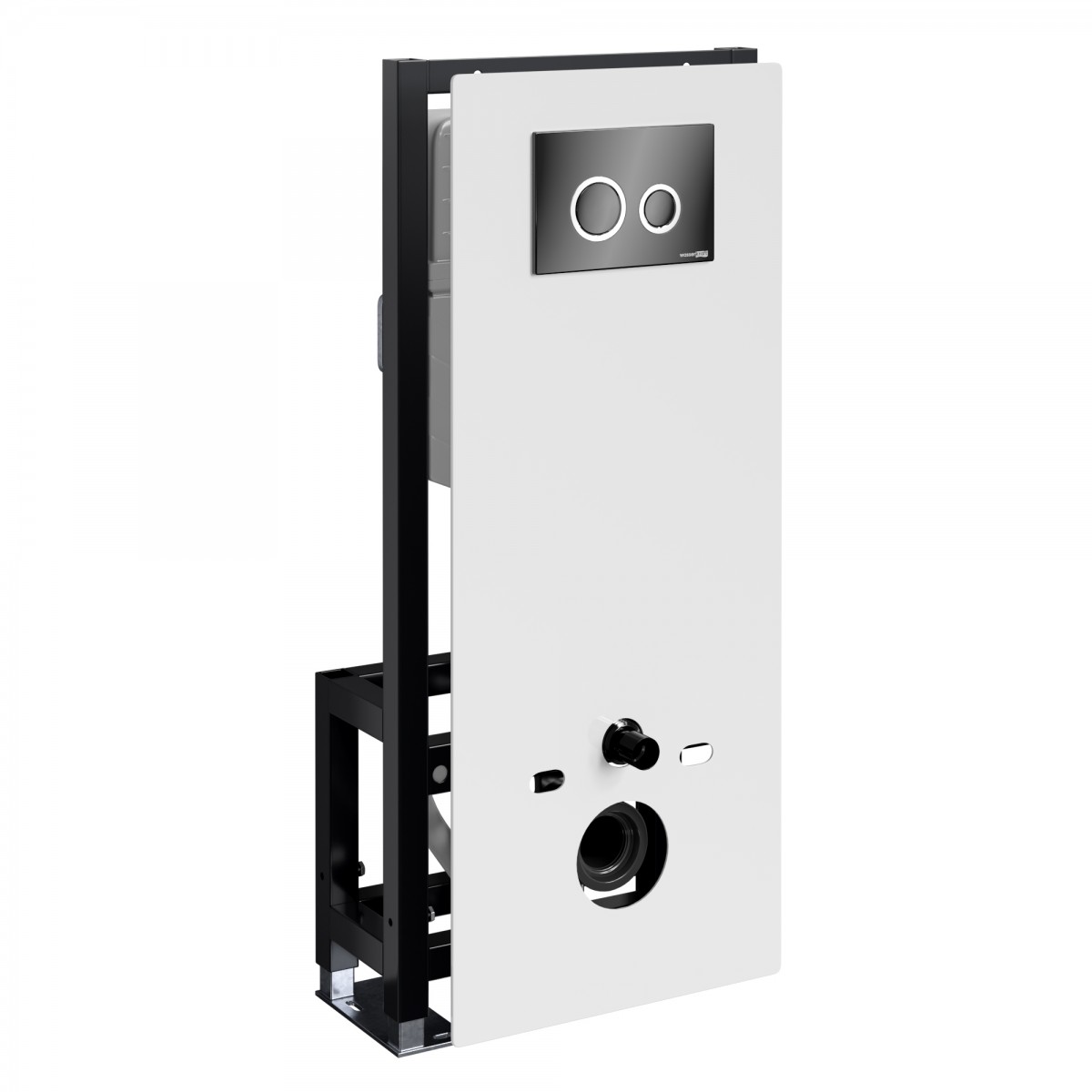 Инсталляция для подвесного унитаза WasserKraft Glan 66TLT.010.ME.WH.PB01 (цвет клавиши чёрный/хром)