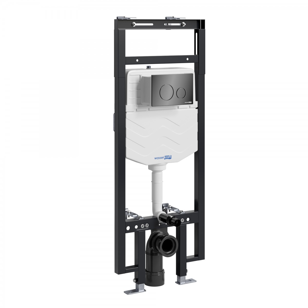 Инсталляция для подвесного унитаза WasserKraft Dinkel 58TLT.010.ME.PB02 (цвет клавиши чёрный)