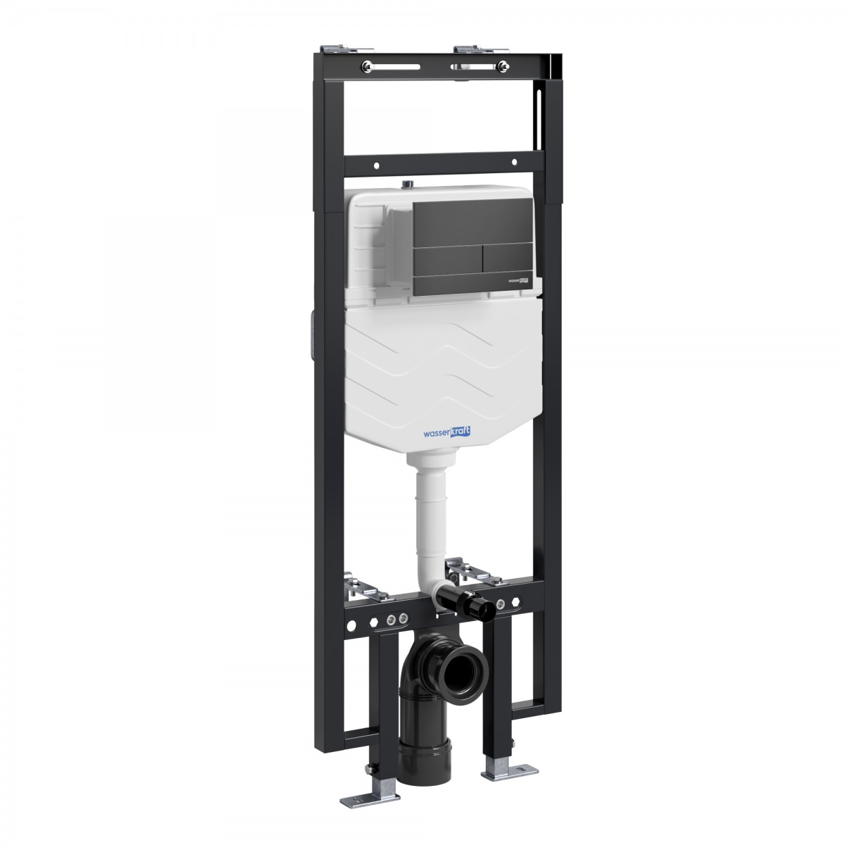 Инсталляция для подвесного унитаза WasserKraft Dinkel 58TLT.010.ME.MB04 (цвет клавиши чёрный матовый)