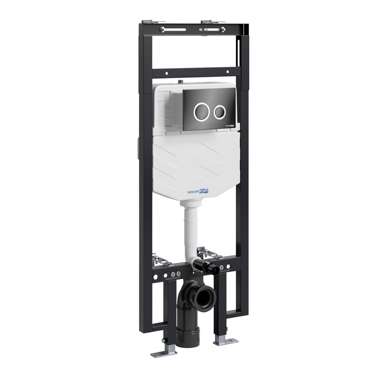 Инсталляция для подвесного унитаза WasserKraft Dinkel 58TLT.010.ME.PB01 (цвет клавиши чёрный/хром)