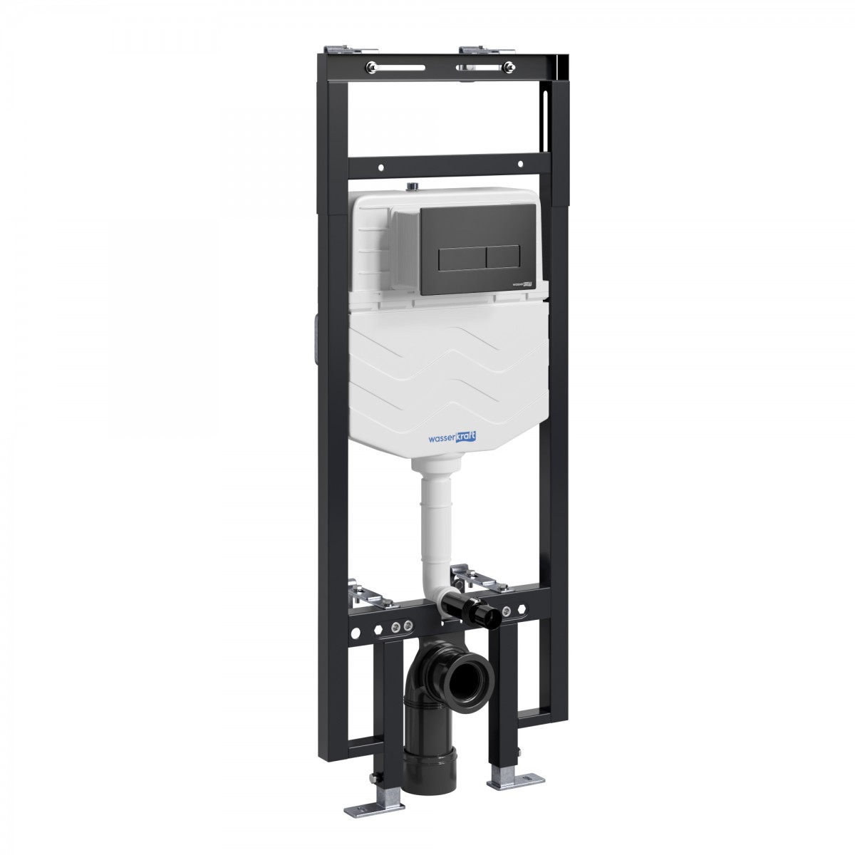 Инсталляция для подвесного унитаза WasserKraft Dinkel 58TLT.010.ME.MB03 (цвет клавиши чёрный матовый)