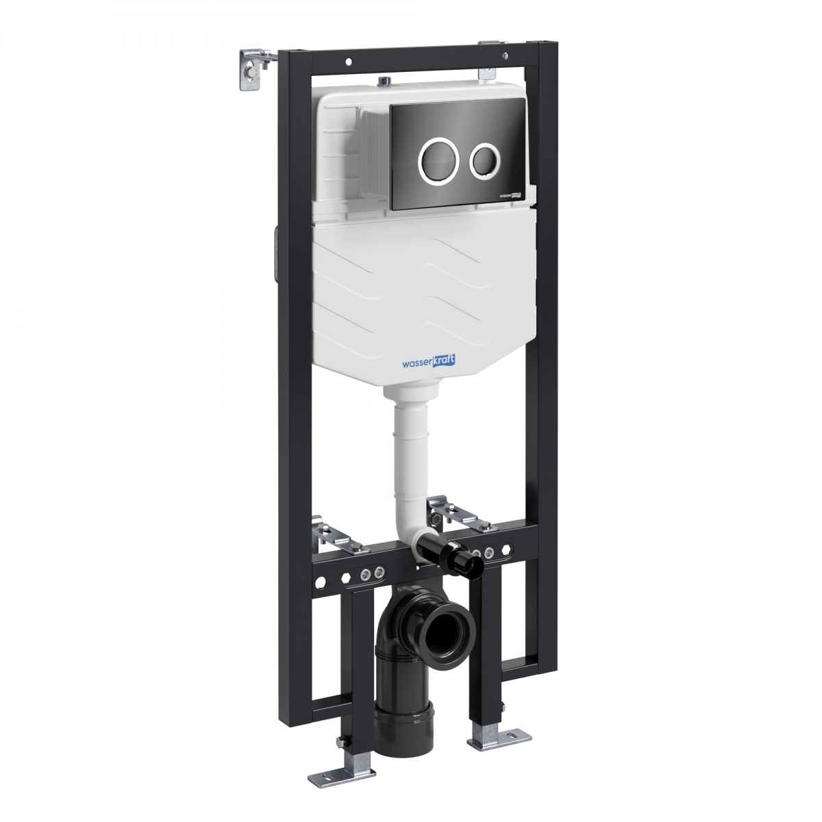 Инсталляция для подвесного унитаза WasserKraft Vils 56TLT.010.ME.PB01 (цвет клавиши чёрный/хром)