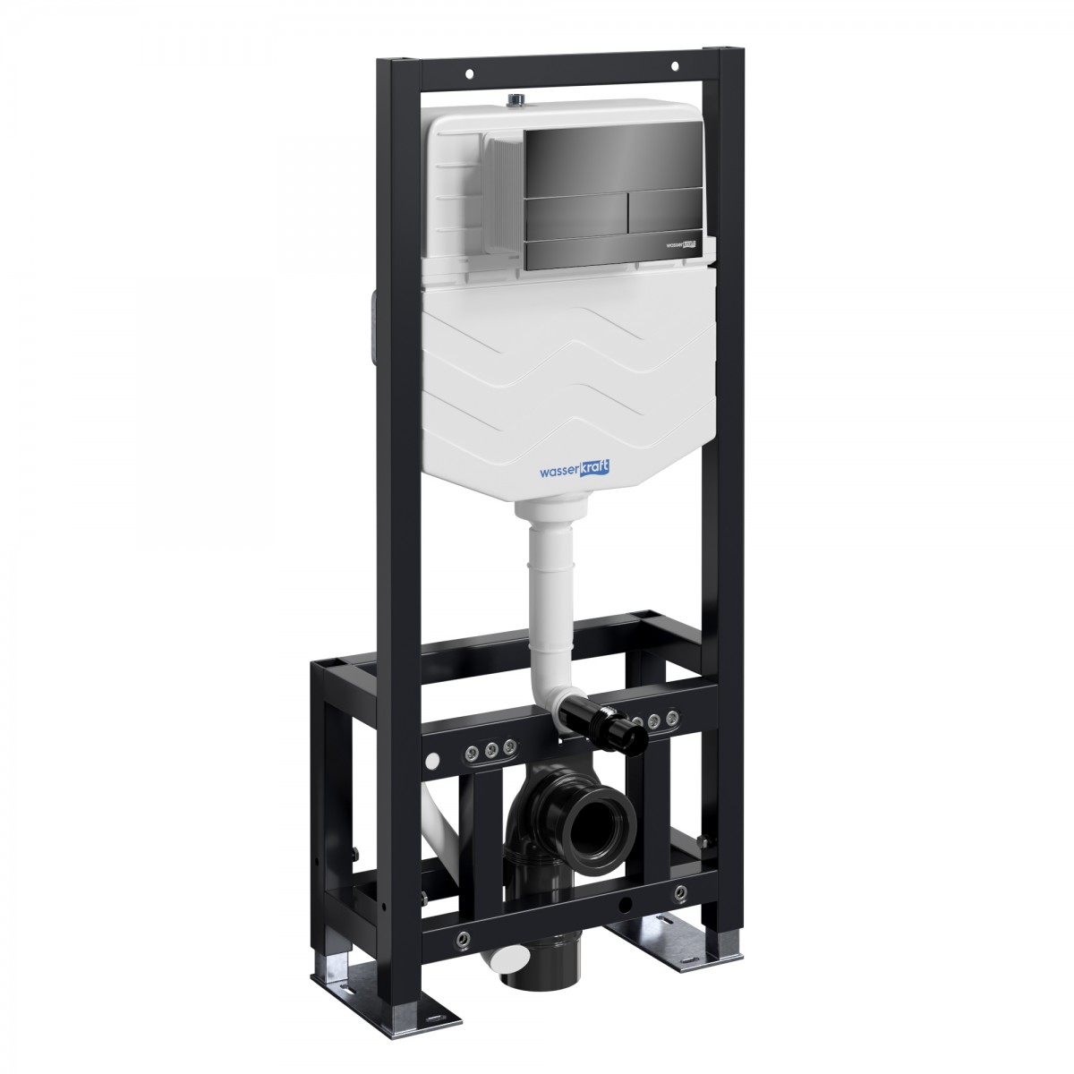 Инсталляция для подвесного унитаза WasserKraft Dill 61TLT.010.ME.PB04 (цвет клавиши чёрный)