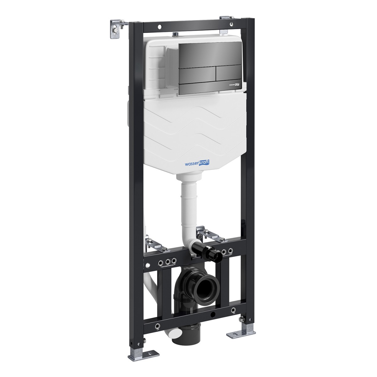 Инсталляция для подвесного унитаза WasserKraft Aller 10TLT.010.ME.PB04 (цвет клавиши чёрный)