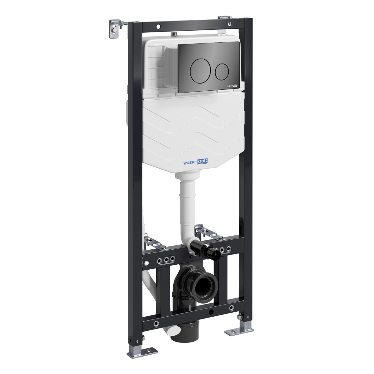 Инсталляция для подвесного унитаза WasserKraft Aller 10TLT.010.ME.PB02 (цвет клавиши чёрный)