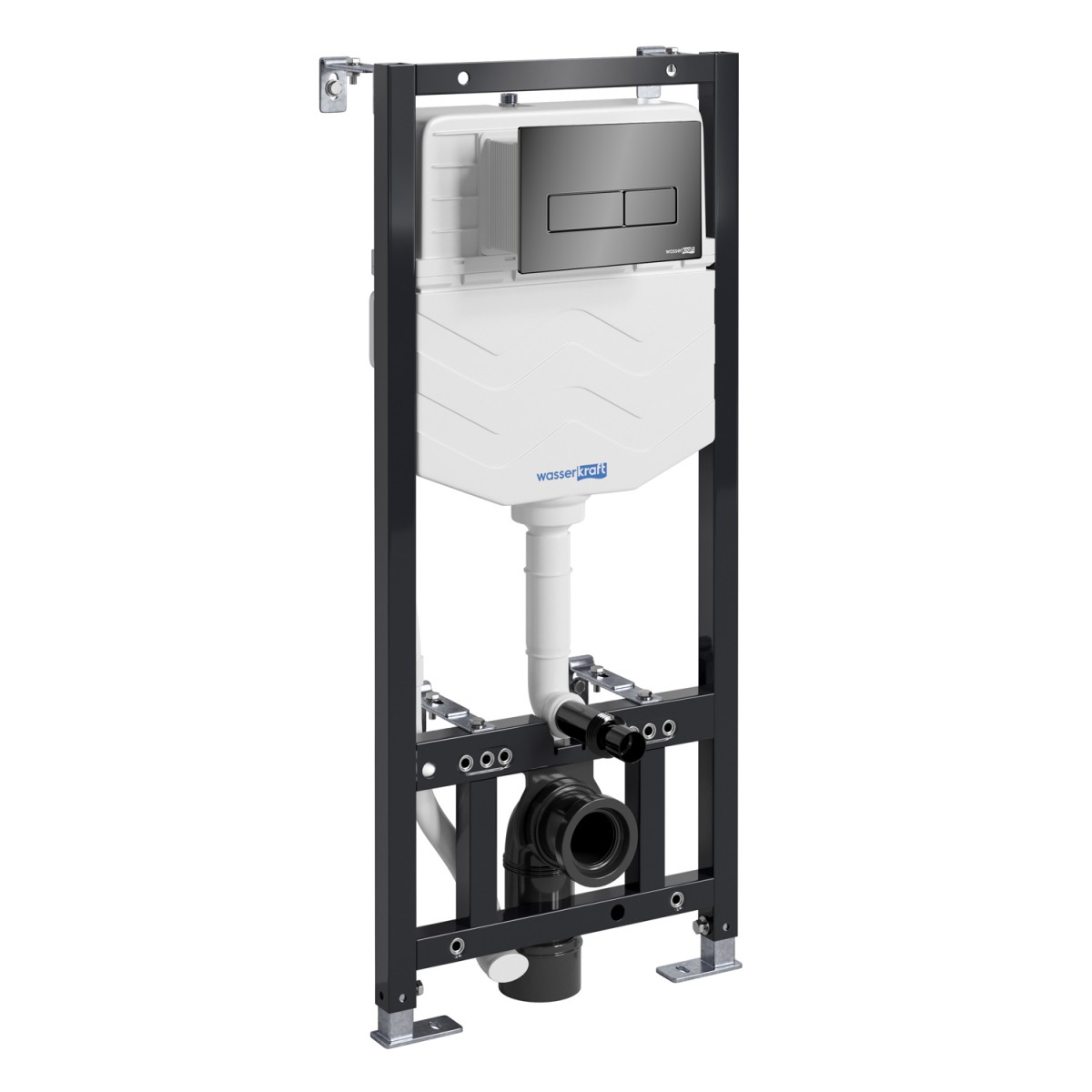 Инсталляция для подвесного унитаза WasserKraft Aller 10TLT.010.ME.PB03 (цвет клавиши чёрный)