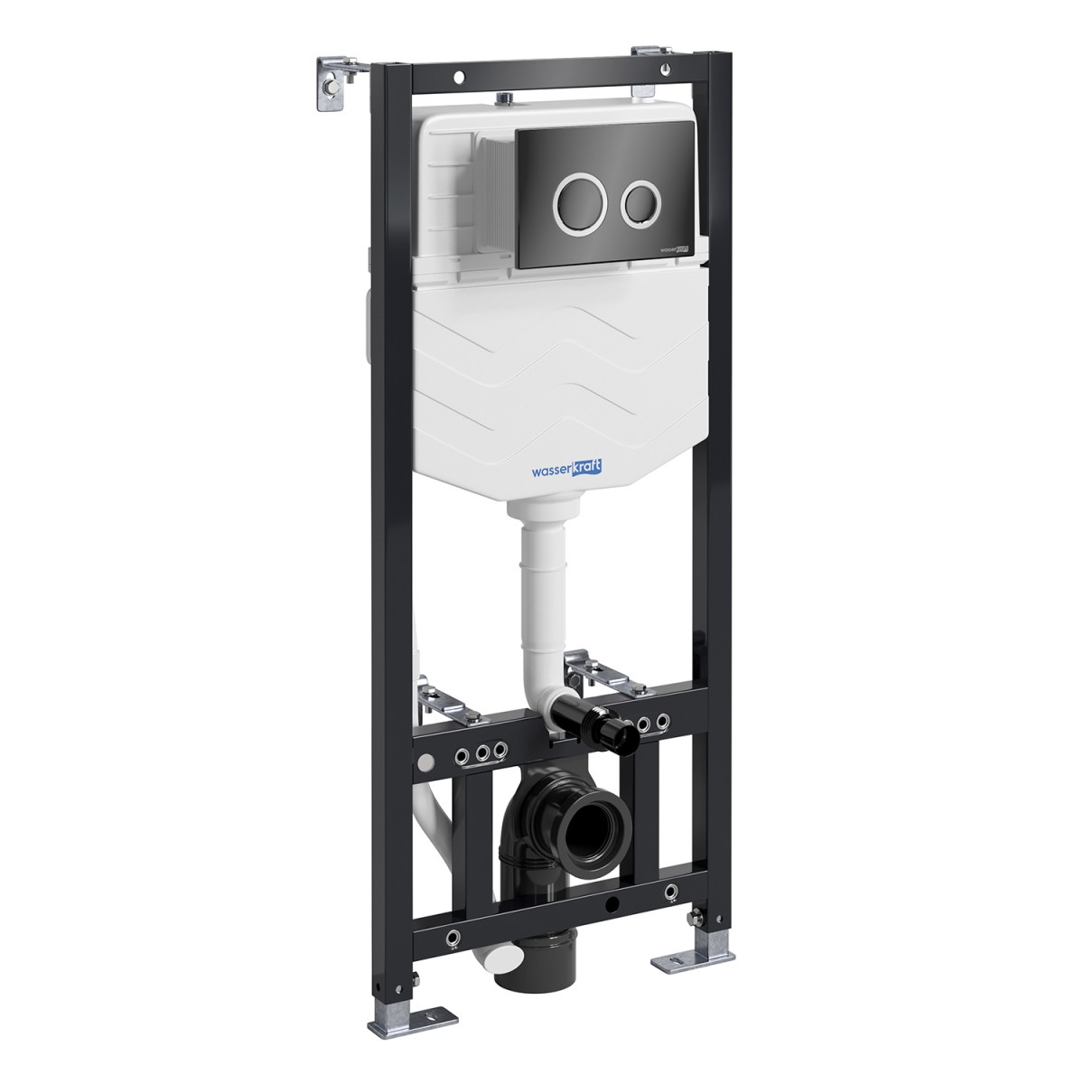 Инсталляция для подвесного унитаза WasserKraft Aller 10TLT.010.ME.PB01 (цвет клавиши чёрный/хром)
