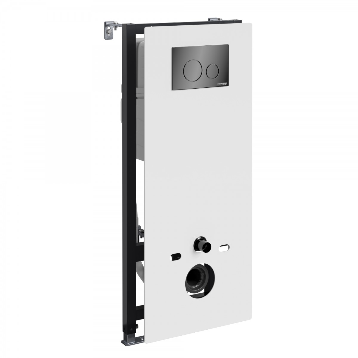 Инсталляция для подвесного унитаза WasserKraft Abens 20TLT.010.ME.WH.PB02 (цвет клавиши чёрный/хром)
