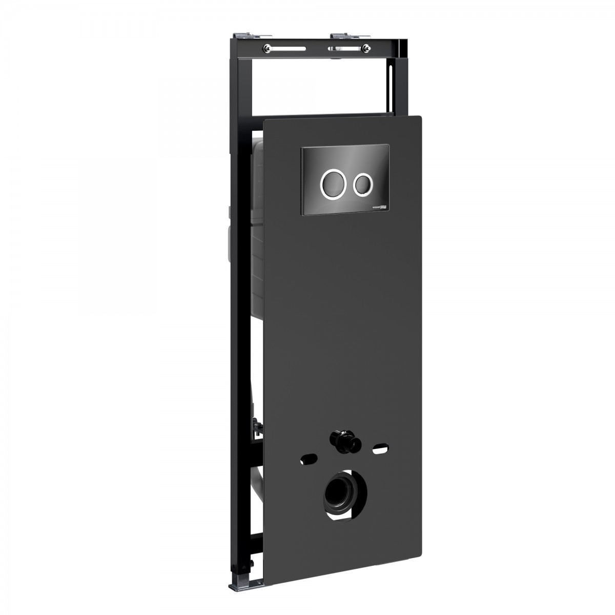 Инсталляция для подвесного унитаза WasserKraft Salm 27TLT.010.ME.BL.PB01 (цвет клавиши чёрный/хром)