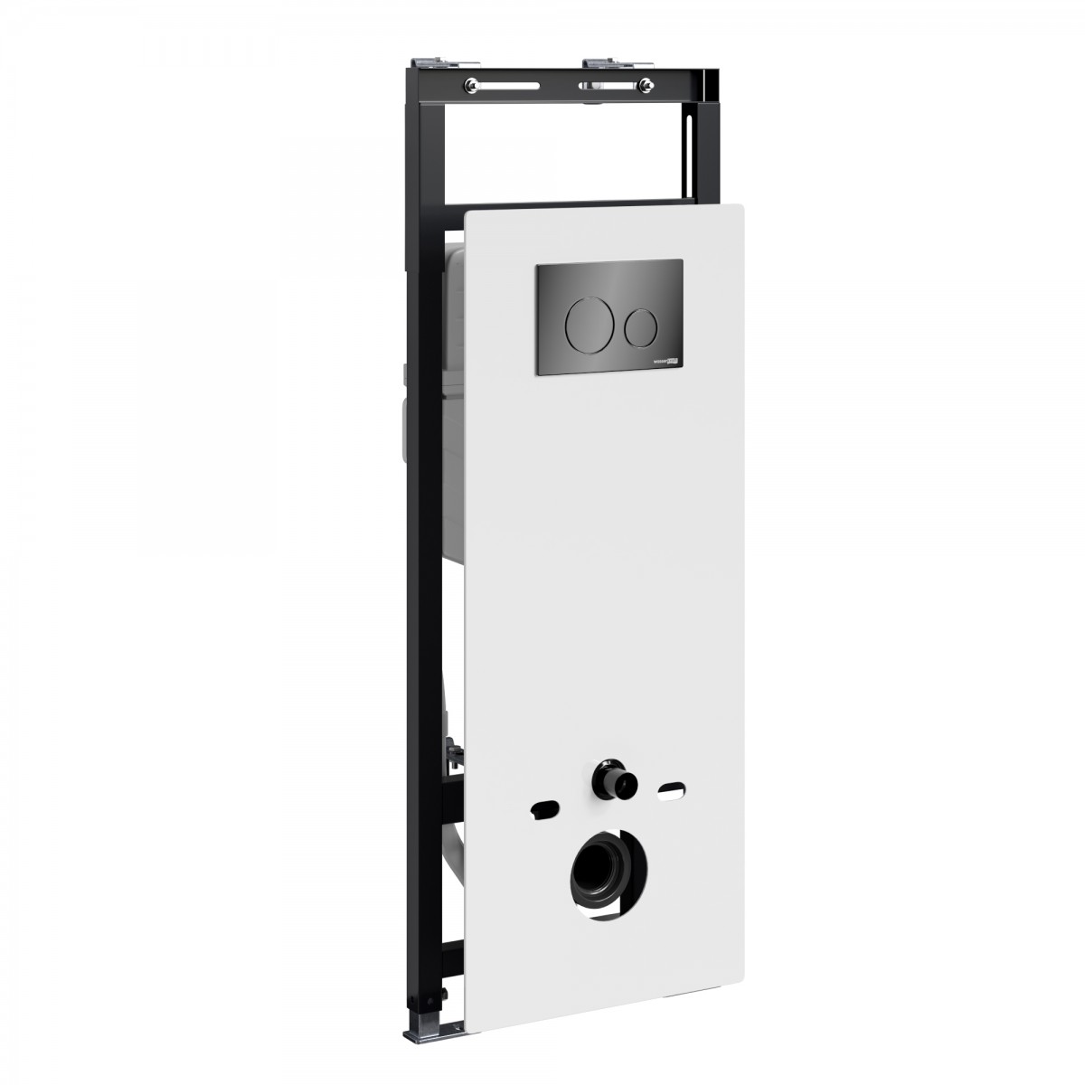 Инсталляция для подвесного унитаза WasserKraft Salm 27TLT.010.ME.WH.PB02 (цвет клавиши чёрный/хром)